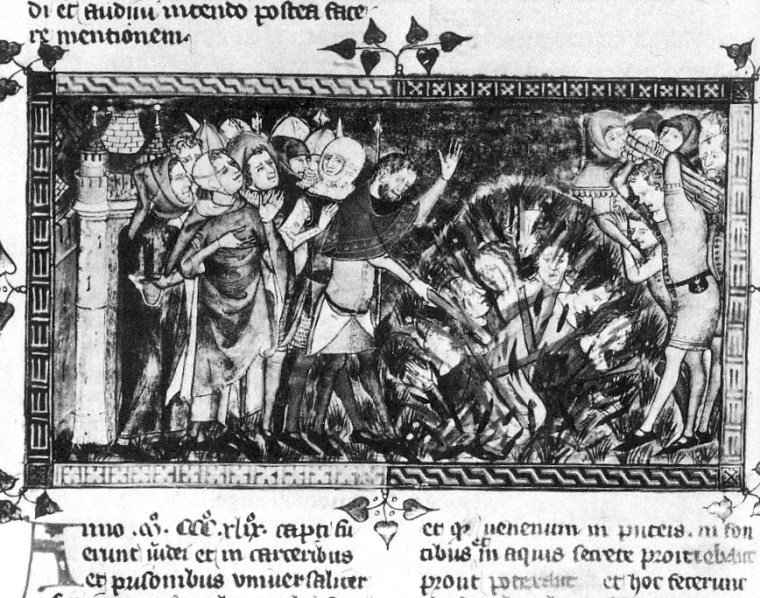 1349_burning_of_Jews-European_chronicle_on_the Black_Death of 1349. Brussels, Bibliothèque royale de Belgique