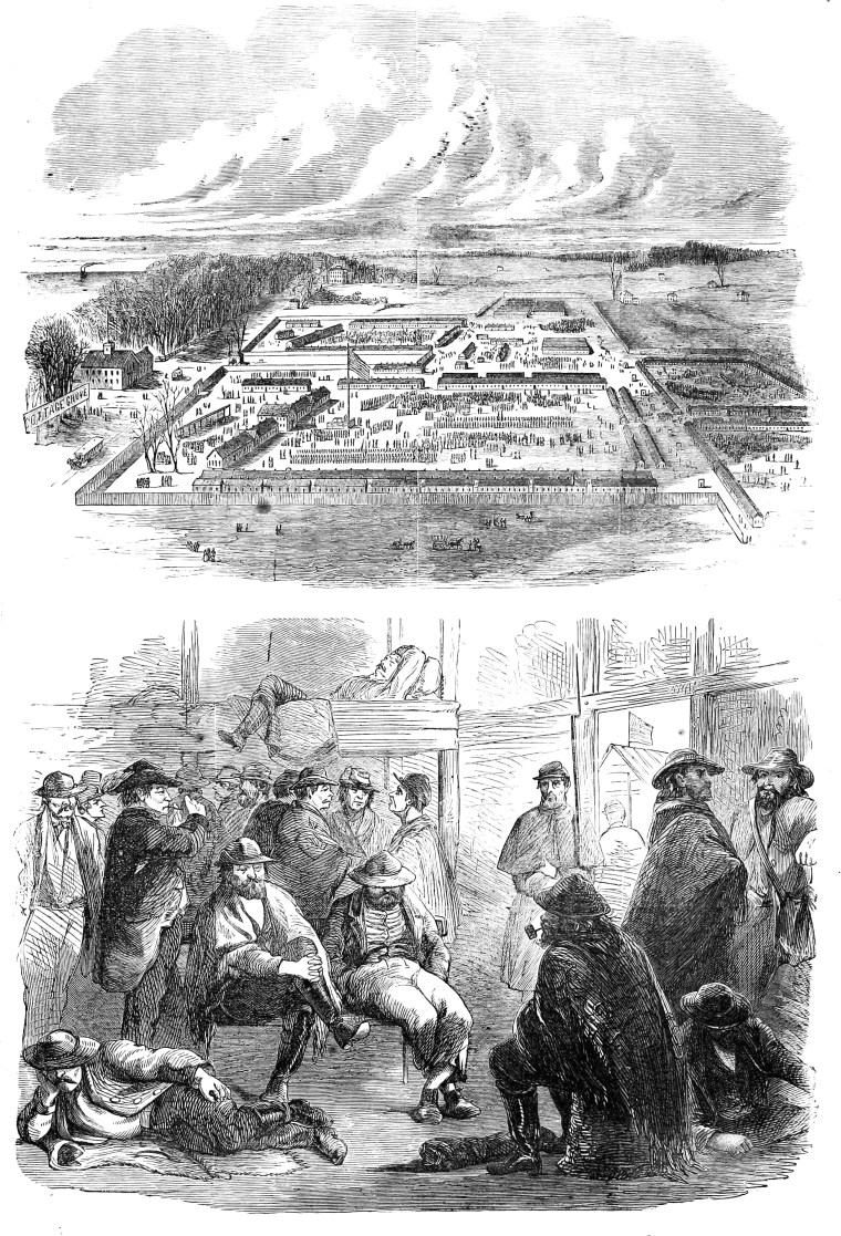 Camp_Douglas_(Chicago),_Harper's_Weekly_April_5,_1862 wikimedia commons
