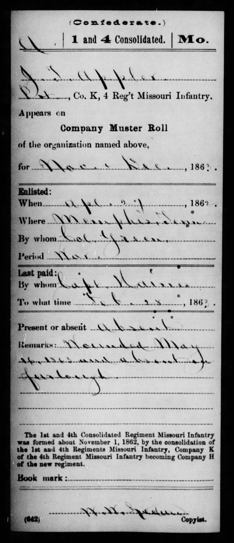 john t. appler wounded at Champion Hill